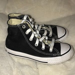 Kids black high top converse